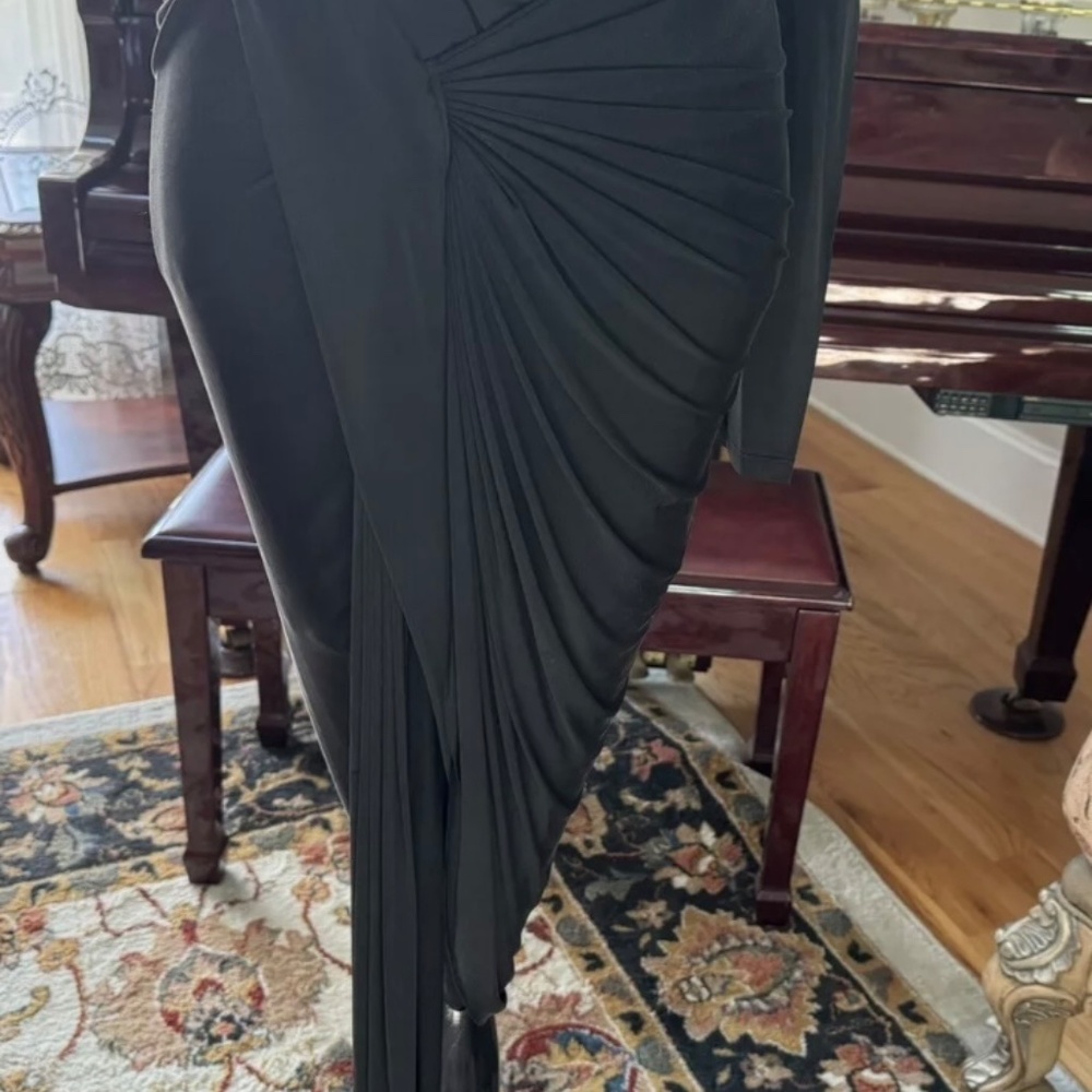 Alexander Wang Black Asymmetrical Draped Dress - Picture 3 of 16